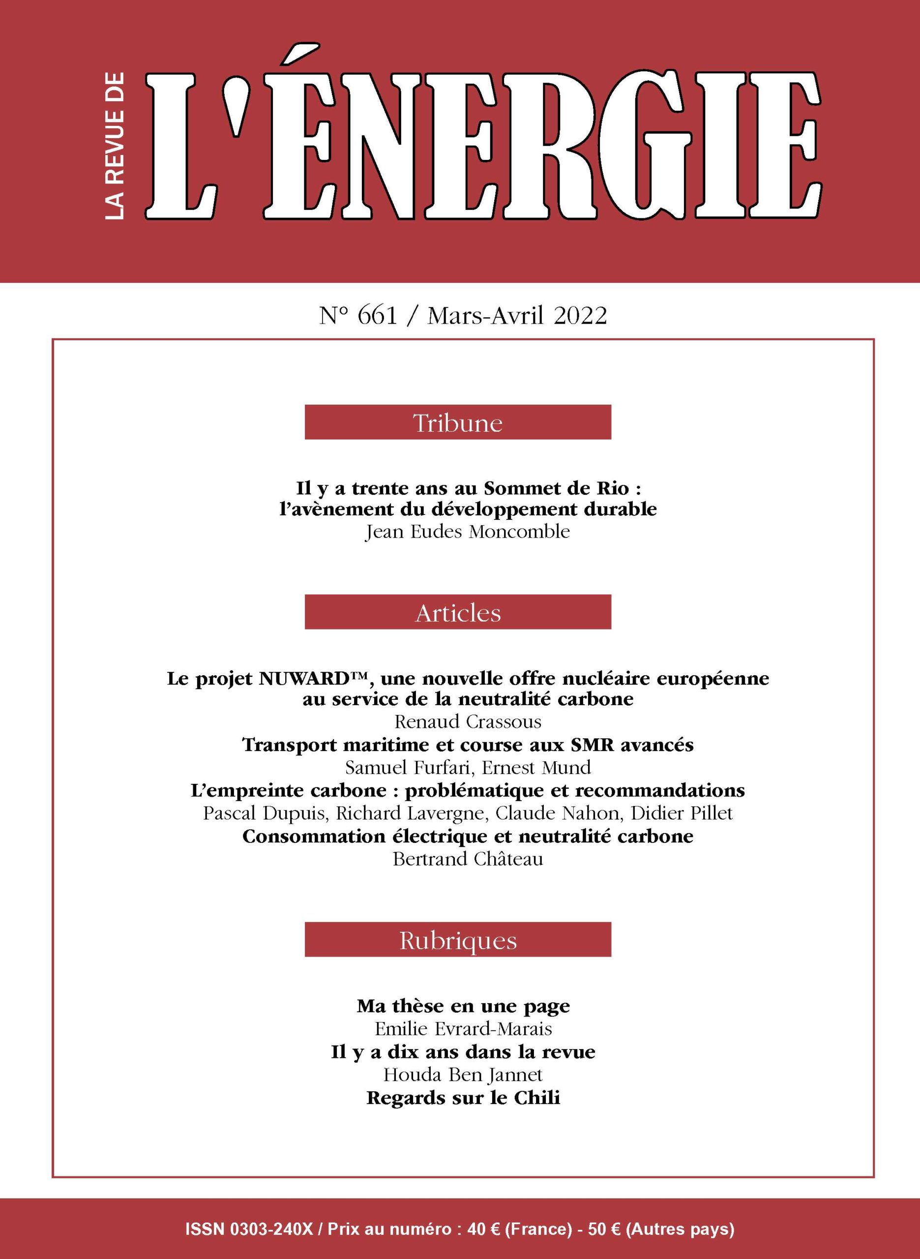 Lire la suite à propos de l’article Parution du n°661 de La Revue de l’Énergie