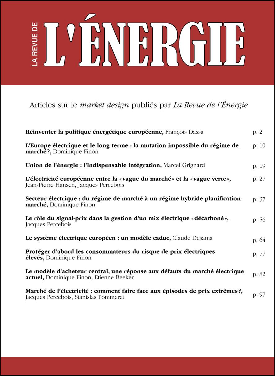 Lire la suite à propos de l’article Le market design en 10 articles de <em>La Revue de l’Énergie</em>