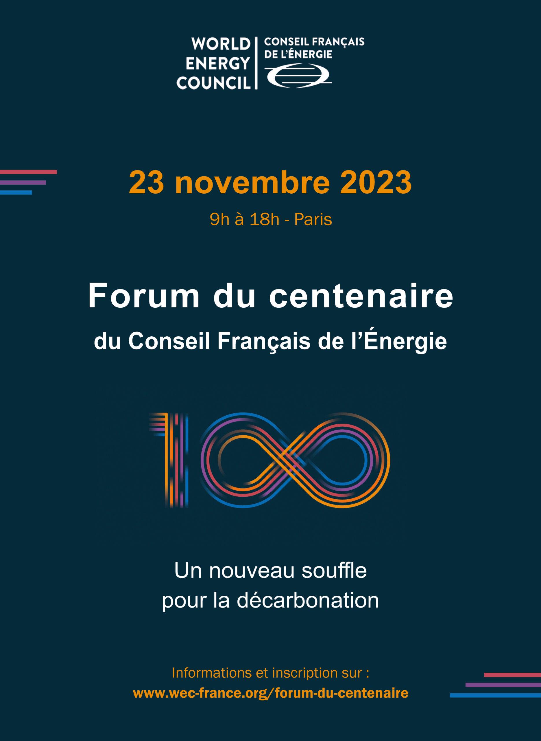 Lire la suite à propos de l’article 23.11.23 : Forum du centenaire du Conseil Français de l’Énergie