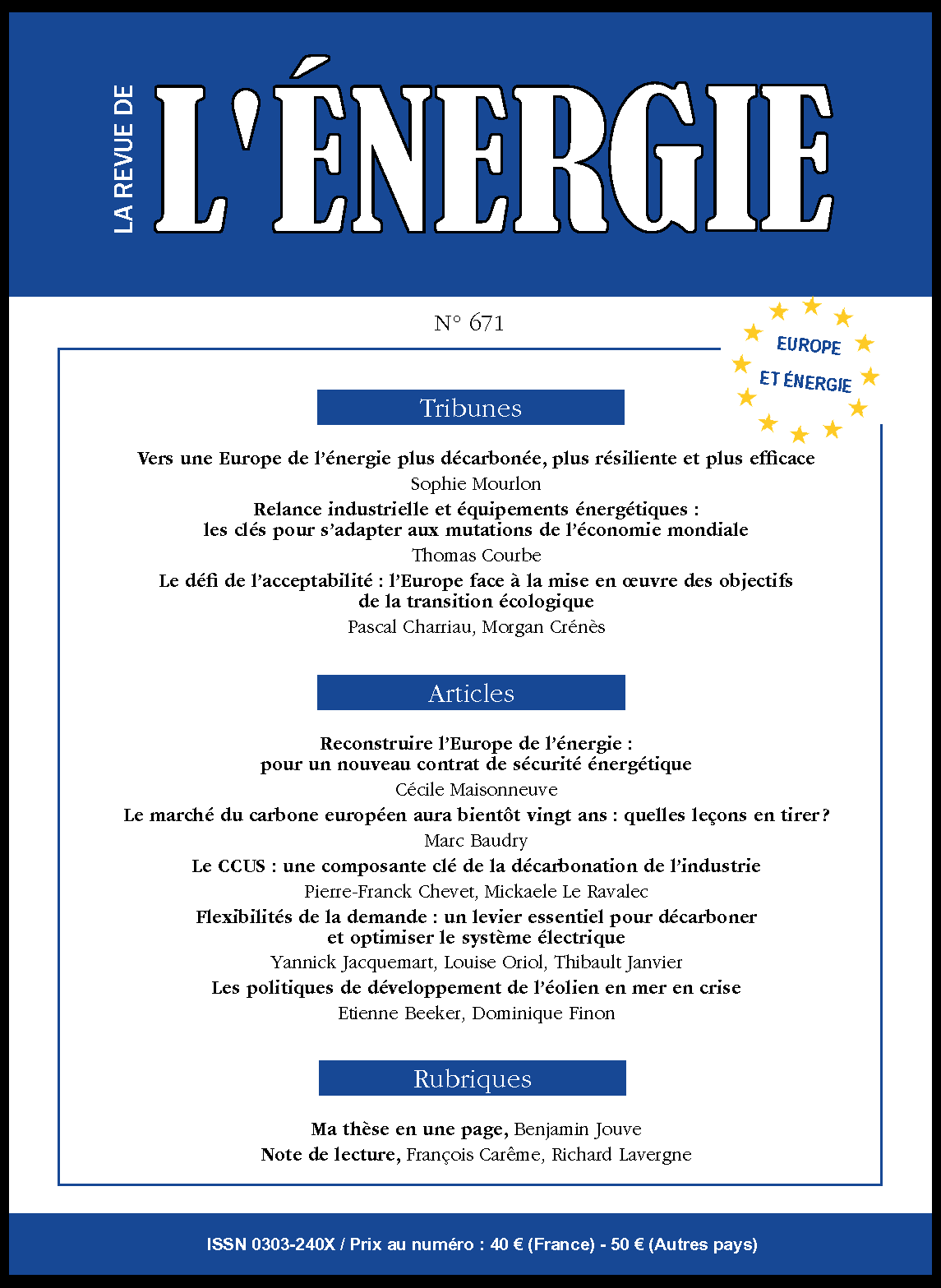 Lire la suite à propos de l’article Précommandez le n° 671 de La Revue de l’Énergie