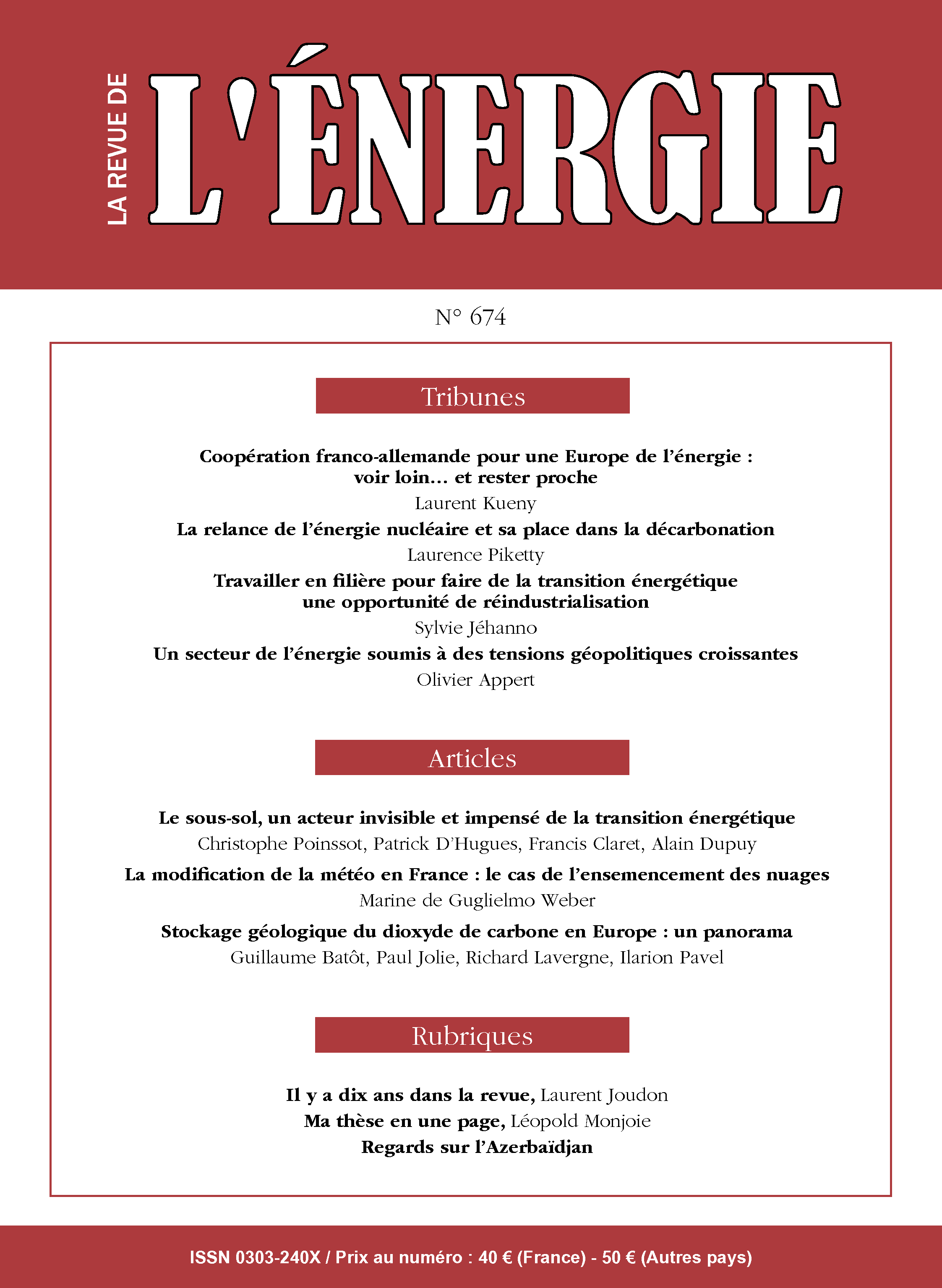 Lire la suite à propos de l’article La Revue de l’Énergie – n°674