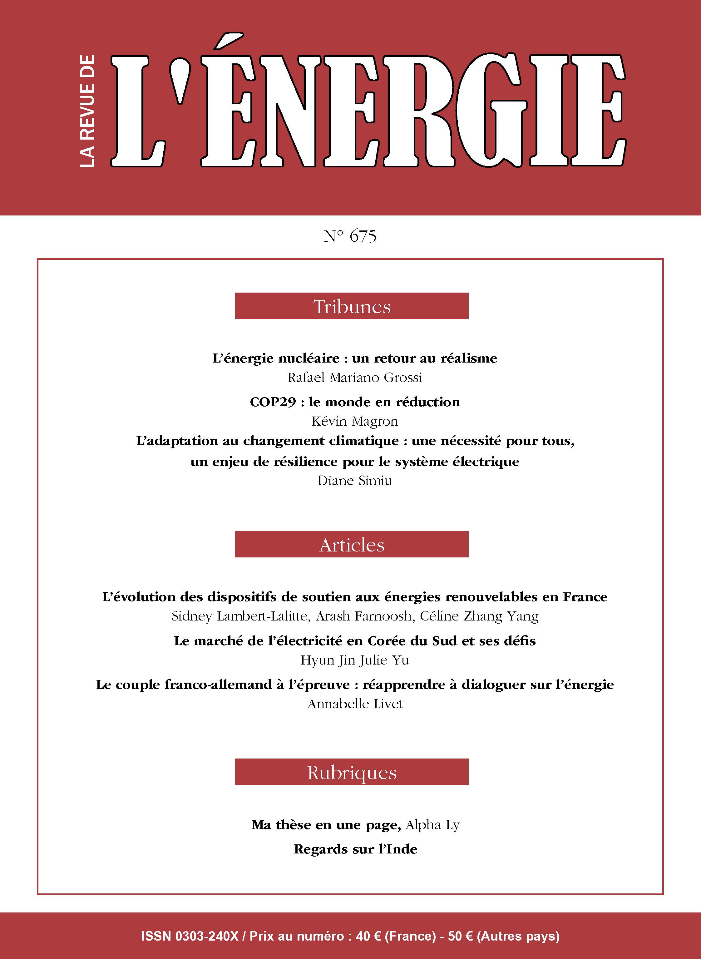 Lire la suite à propos de l’article La Revue de l’Énergie – n°675