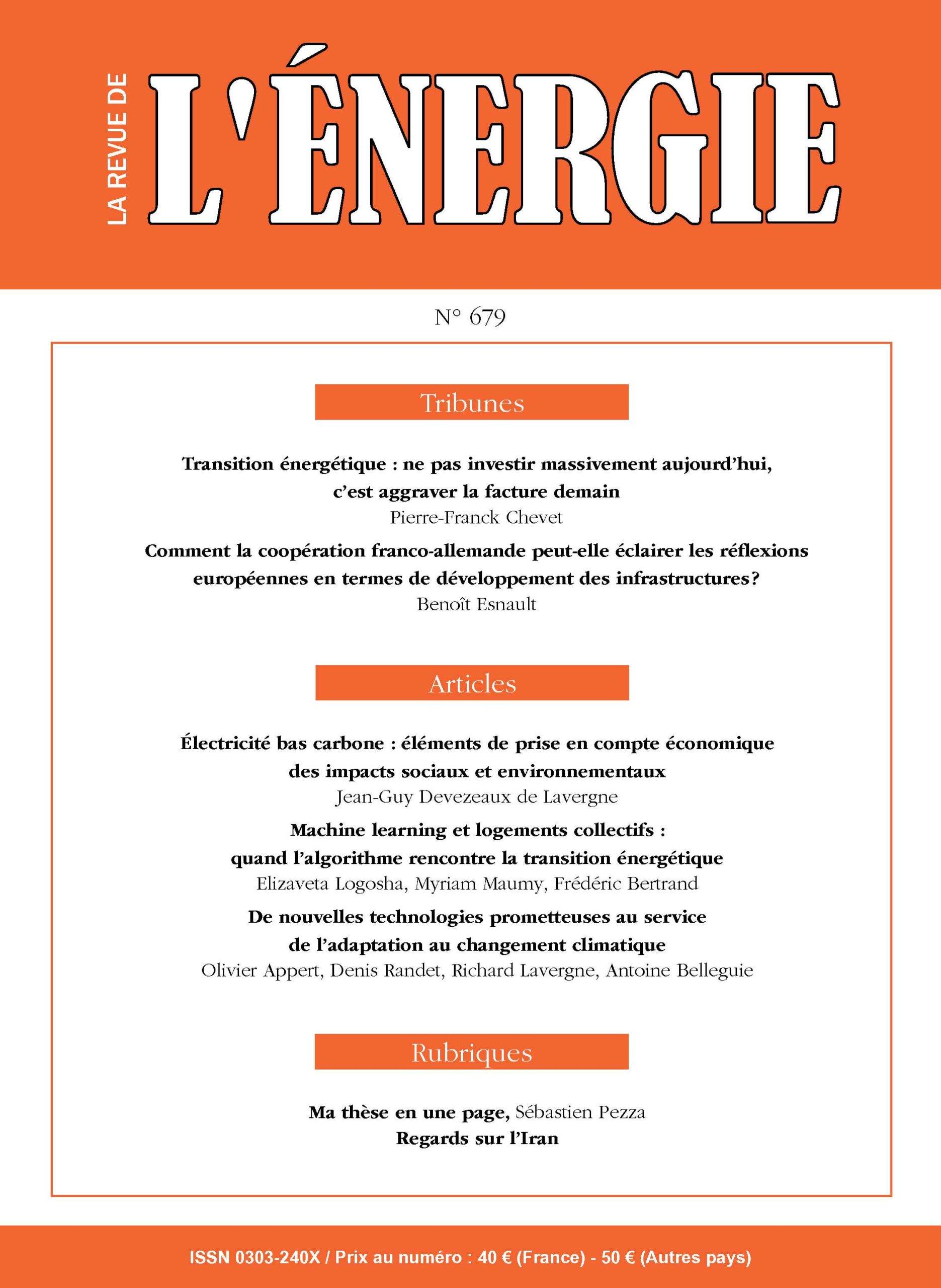 Lire la suite à propos de l’article Parution du n°679 de La Revue de l’Énergie